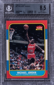 1986/87 Fleer #57 Michael Jordan Rookie Card - BGS NM-MT+ 8.5